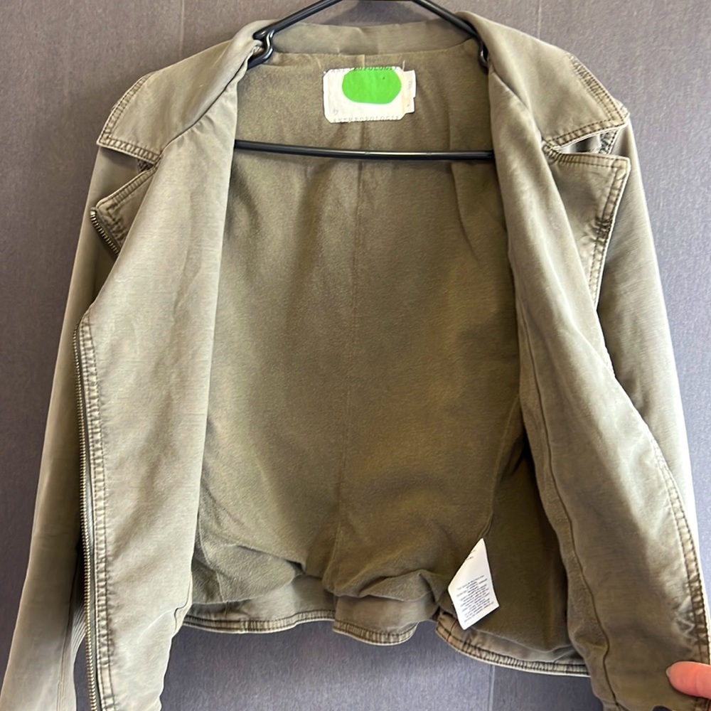Anthropologie Army Green Moto Jacket - Picture 10 of 11